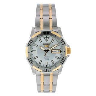 Seiko Mens SNZJ42 Two Tone Stainless Steel Analog with Silver Dial