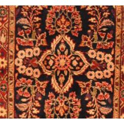 Persian Hand knotted Navy/ Red Sarouk Lilihan Wool Rug (210 x 1410