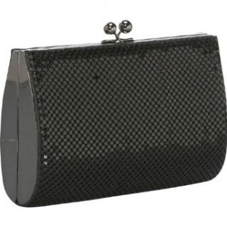 Whiting and Davis Hard Sided Mesh Clutch (Black) Clothing