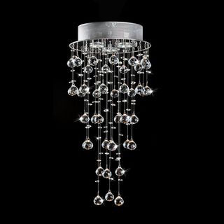 Floating Crystals and Chrome Flush mount Chandelier