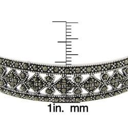 Sterling Silver Marcasite Cut out Bangle Bracelet