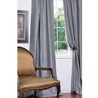 Light Blue Cotton/ Silk blend 108 inch Curtain Panel