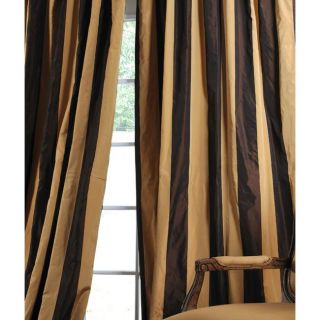 Gold/ Coffee Faux Silk Taffeta 108 inch Curtain Panel
