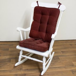 Burgundy Reversible Chair Cushion Set with String Ties