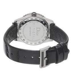 Christian Dior Womens Christal Black Diamond Quartz Watch