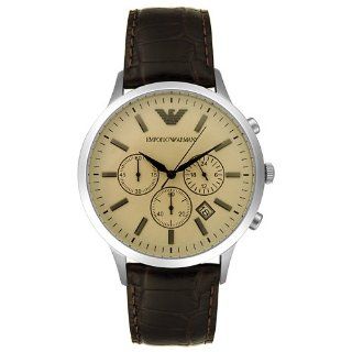 Emporio Armani Mens AR2433 Chronograph Stainless Steel and Brown