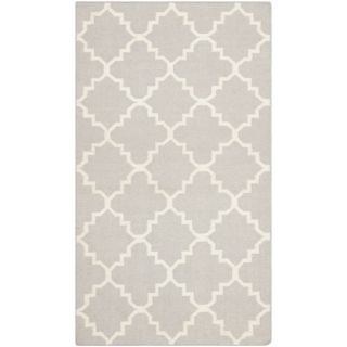 Moroccan Dhurrie Grey/ Ivory Wool Rug (3 x 5) Today $72.99