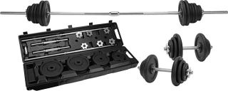 110 pound Black Barbell Set with Roller Case