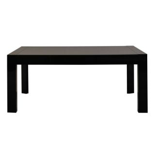 TWING Pratique et solide, table rectangulaire 1 allonge laquée noir