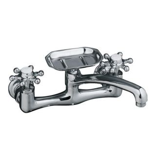 Kohler K 149 3 CP Polished Chrome Antique Wall Mount Sink Faucet With