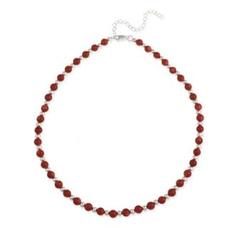 Stonique Creations Sterling Silver Sea Bamboo Coral Bead Necklace