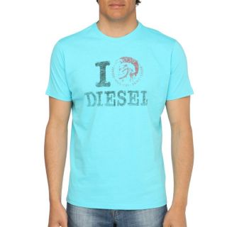 DIESEL T Shirt Ilove Homme Turquoise   Achat / Vente T SHIRT DIESEL T