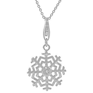 Sterling Silver Diamond Accent Snowflake Necklace