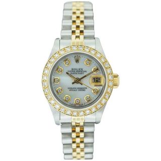 Pre owned Rolex Womens Datejust Two tone Diamond Dial Watch