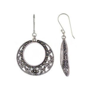 Sterling Silver Marcasite and Clear Crystal Filigree Gypsy