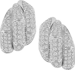 18k White Gold 3ct TDW Diamond Three Row Earrings