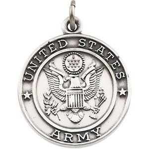 US Army Sterling Silver St Michael Protect Us Necklace, 24