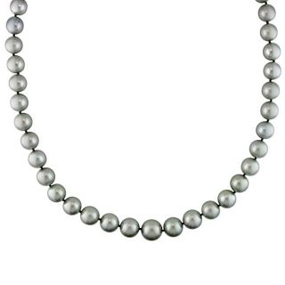 Miadora 14k Gold Tahitian Pearl and Diamond Accent Necklace (9 12 mm