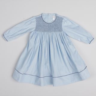 Petit Ami Toddler Girls Blue Smocked Collar Dress FINAL SALE Was $43
