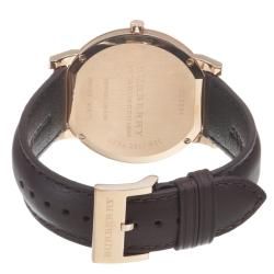 Burberry Mens Slim Brown Dial Brown Leather Strap Watch