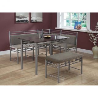 Cappuccino / Silver Metal Corner 3 piece Dining Set Today $503.99