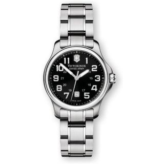Swiss Army Womens Officers Black Dial Watch