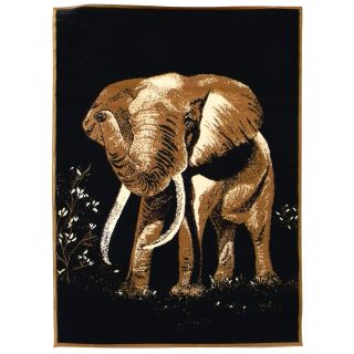 African Adventure Elephant Black Area Rug (5 x 7) Today $75.49