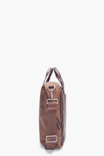 Diesel Brown Leather Result Laptop Bag for men