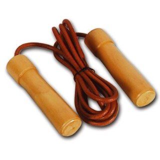 Pro Leather Wood / Bearing Handle Jump Rope Sports