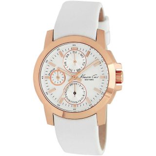 Kenneth Cole Womens Dress Sport White Leather Quartz Watch Today $84