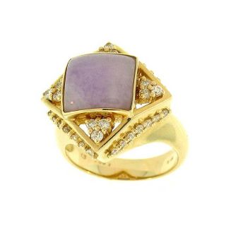 Mason Kay 14k Gold Lavender Jadeite and 4/5ct TDW Diamond Ring (G H