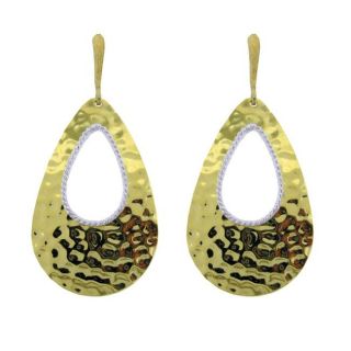 Gold over Silver Hammered Tear Drop Earrings Today $36.99