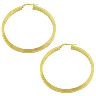 14k Yellow Gold Square Tube Hoop Earrings