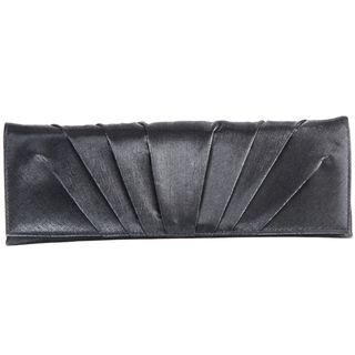 Carlo Fellini Pewter Pleated Sunburst Clutch Handbag