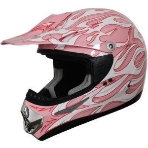 ATV Motocross Helmet Flame 185 Pink (Sm)    Automotive