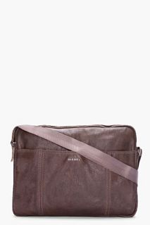 Diesel Brown Leather Foxy Bag for men