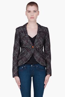 Smythe Charcoal Leather Elbow Blazer for women