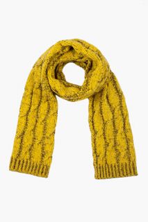 Kenzo Mustard Wool Knit Scarf for men