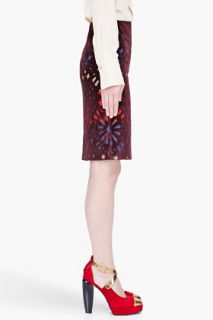 CARVEN Burgundy Velvet Cutout Skirt for women