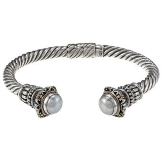 18k Gold and Sterling Silver Mabe Pearl Cuff Bracelet (10 mm) Today $