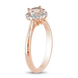 Miadora 10k Pink Gold 4/5ct TGW Morganite and 1/10ct TDW Diamond Ring
