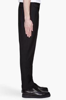 KRISVANASSCHE Black Pleated Wool And Mohair Twill Trousers for men