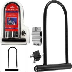 Secure U Bar Bike Lock with Keys and Carrier Bracket