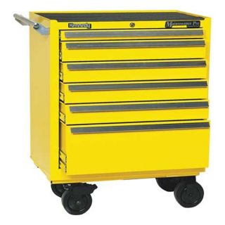Kennedy 3402MPYW Rolling Cabinet, 34 W, 6 Drawer, Yellow