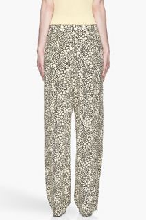 Marni Yellow And Black Flared Silk Trousers for women