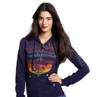 True Religion Womens Golden State Raw Edge Classic Hoodie