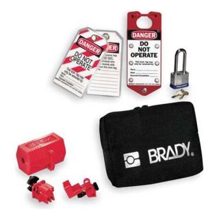 Brady 65291 Portable Lockout Kit, Filled, Electrical, 8