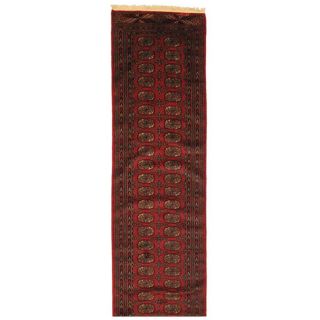 Hand knotted Bokhara Wool Runner Rug (26 x 10)