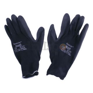 Ansell 48 101 10 Coated Gloves, XL, Black, Polyurethane, PR
