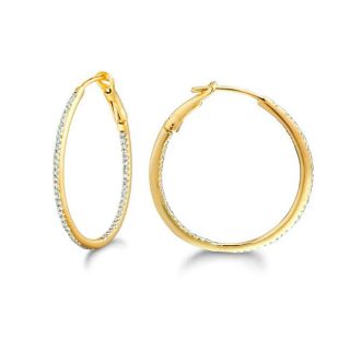 14k Gold and Silver 1/4ct TDW Diamond Round Hoop Earrings (H I, I2 I3)